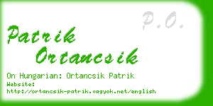 patrik ortancsik business card